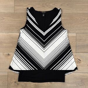 White House Black Market Black and White Striped Tank